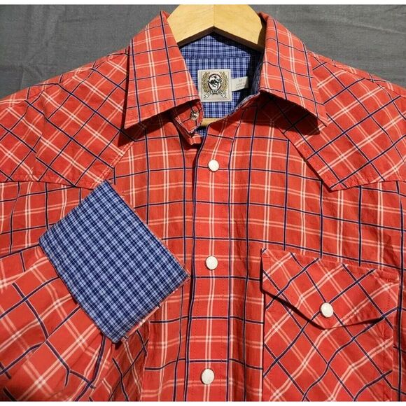 Cinch Shirt Mens M Pearl Snap Western Rodeo Check Long Sleeve Cowboy Roping - Picture 1 of 5